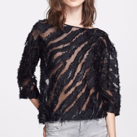 IRO Ornela Burnout Silk Blend Top - Picture 4 of 11